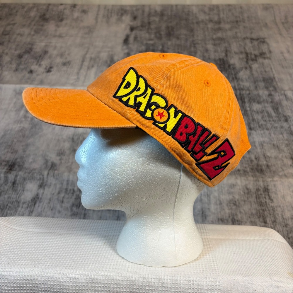 Dragon Ball Z Orange Strapback Hat Anime Logo Graphic Brim Cap RN115665